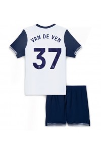 Tottenham Hotspur Micky van de Ven #37 Jalkapallovaatteet Lasten Kotipeliasu 2024-25 Lyhythihainen (+ Lyhyet housut)